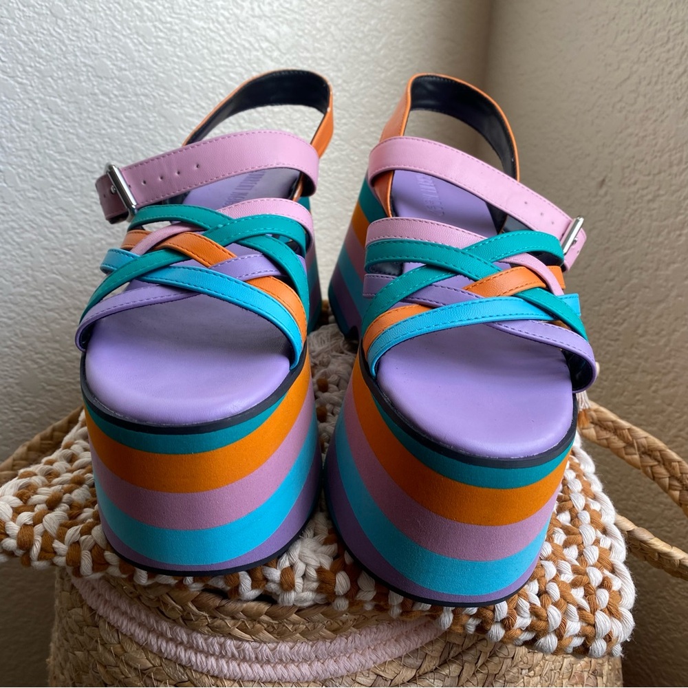 Current Mood Dolls Kill Platform Chunky Wedge San… - image 2